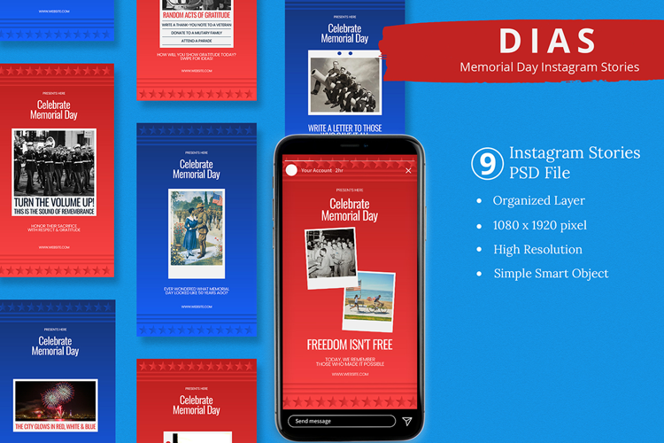 Dias - Memorial Day Instagram Story & Canva Template