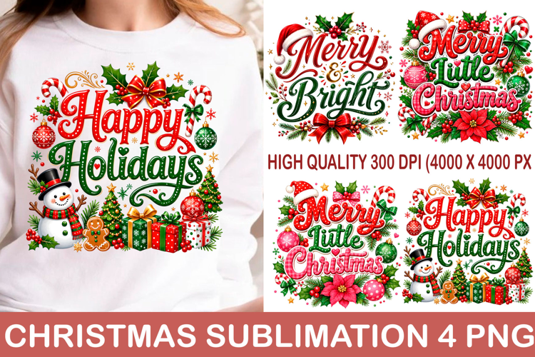 Retro Christmas Sublimation Design Png