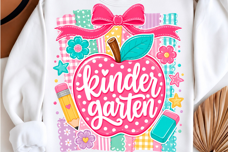 Striped Apple Kinder Garten School Shirt