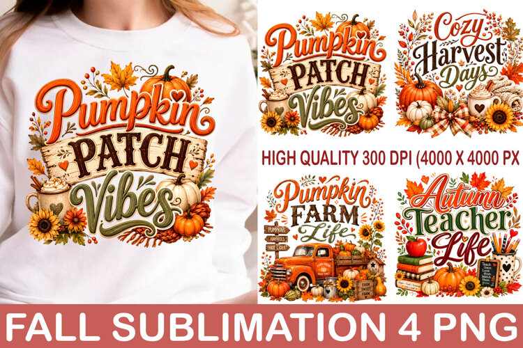 Trending Fall Sublimation PNG design Autumn Tshirt example image 1