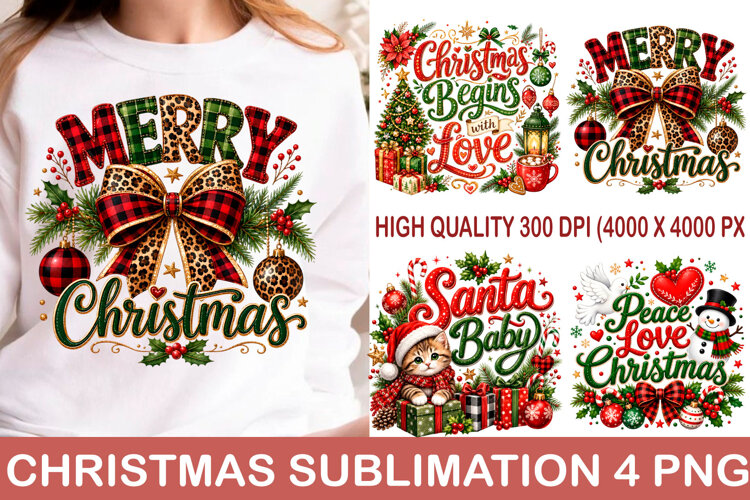 Retro Christmas Sublimation Design Png example image 1