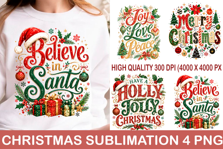 Retro Christmas Sublimation Design Png