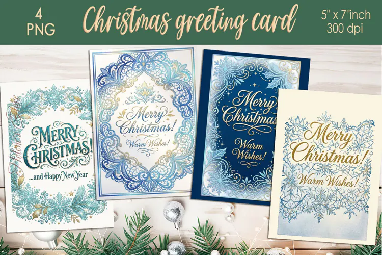 Merry Christmas greeting cards |Retro Christmas card designs