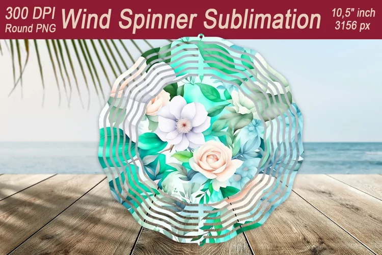 Flowers Wind Spinner| Wind spinner sublimation design