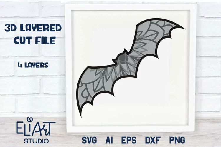 3D SVG Layered Bat | Halloween Bat SVG Cut File