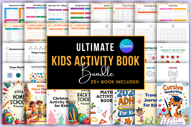 Ultimate Kids Activity Book Canva KDP Interior Bundle
