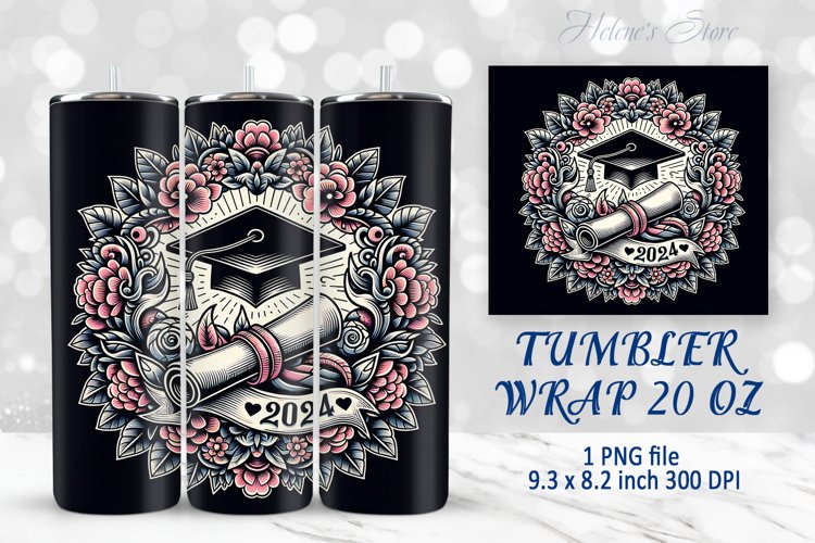 Class of 2024 Sublimation | Graduation tumbler wrap designs example image 1