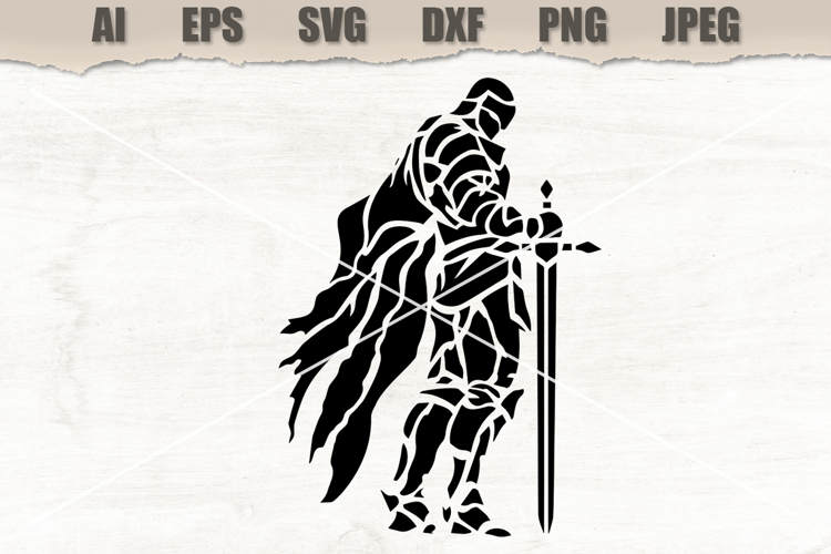 Stencil Knight Warrior