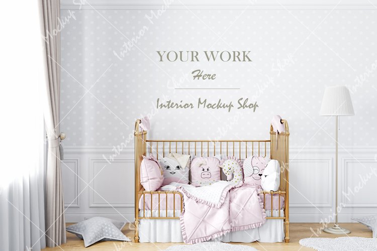 Blank wall mockup, Nursery mockup