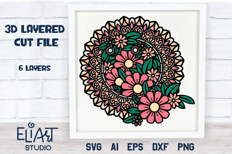 3d Layered SVG Floral Mandala | Mandala SVG Summer Design