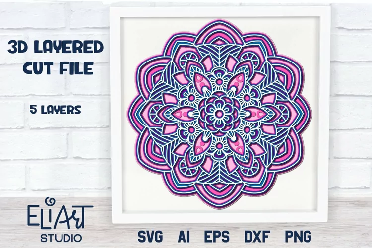 3d Mandala SVG | Layered Floral Mandala Cut File