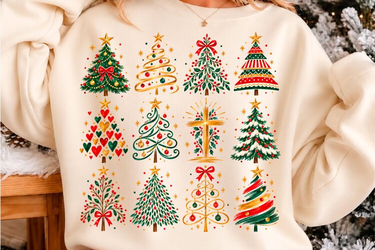 Christmas Tree Designs Sublimation PNG example image 1