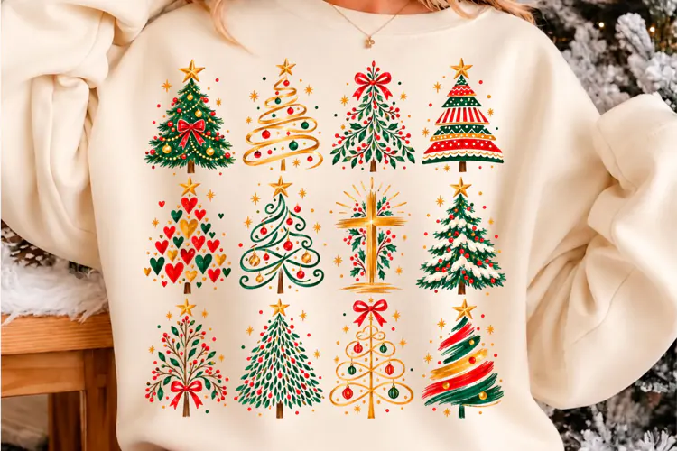 Christmas Tree Designs Sublimation PNG