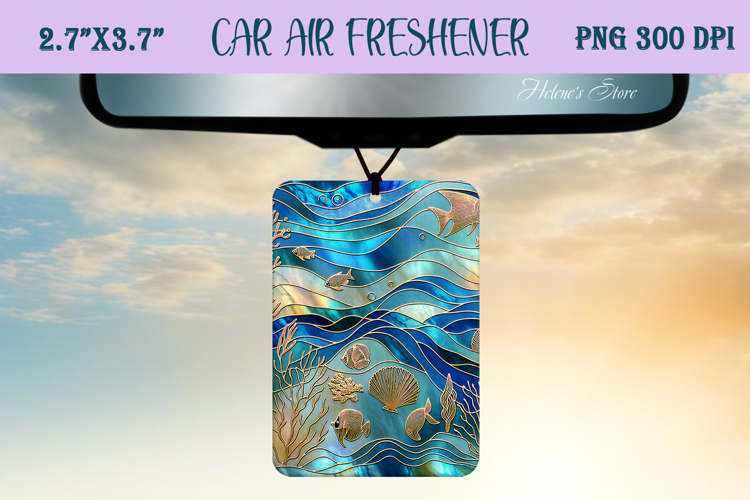 Iridescent ocean pattern Air Freshener Car sublimating