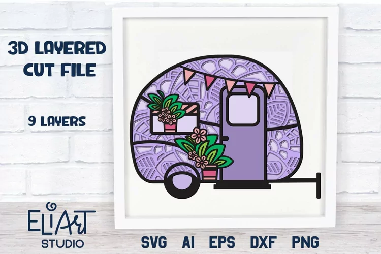 Camping SVG | 3D Layered SVG Camper | Camp Life SVG
