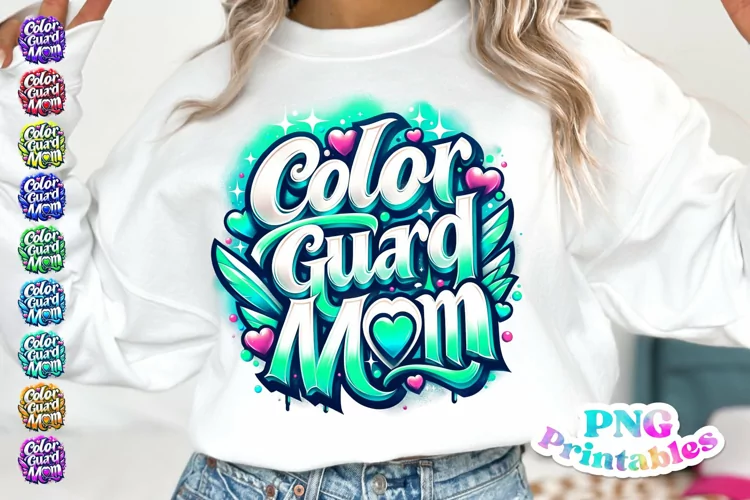 Color Guard Mom Airbrushed PNG