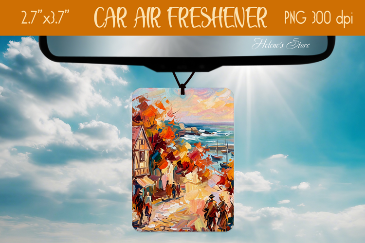 Autumn landscape air Freshener Car sublimation design png