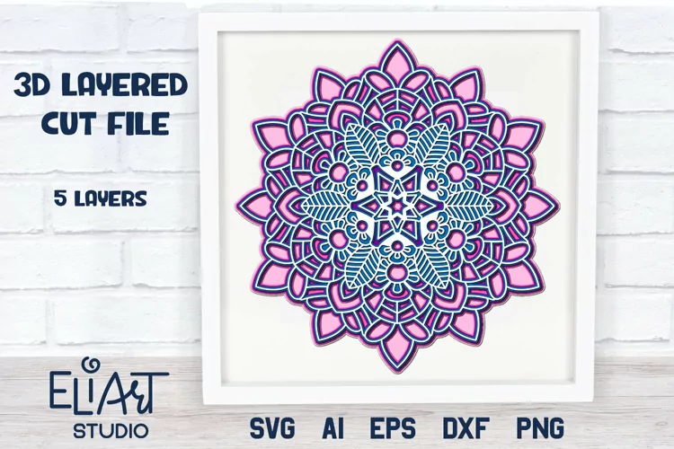 Mandala SVG 3d Layered Design | 3d Paper Floral Mandala SVG