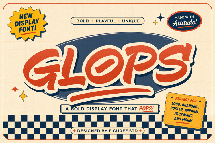 Glops - Retro Brush Font
