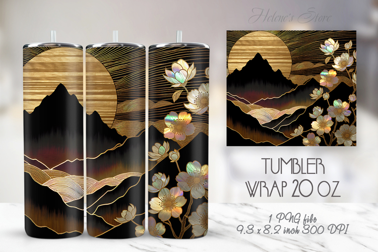 Fantasy Mountains straight skinny tumbler sublimation wrap