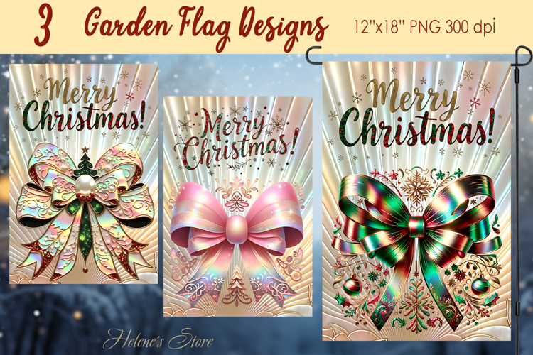 Christmas Garden Flag Sublimation design | Merry Christmas
