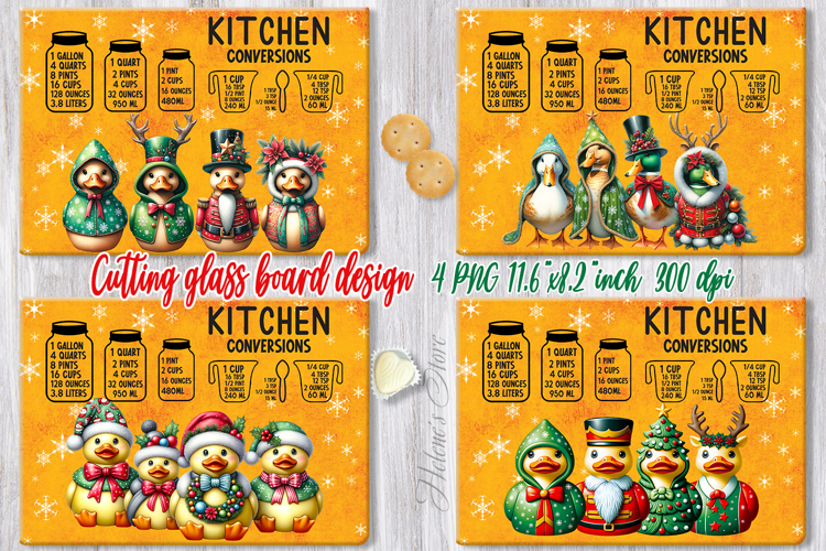 Christmas farmhouse funny ducks cutting board sublimation
