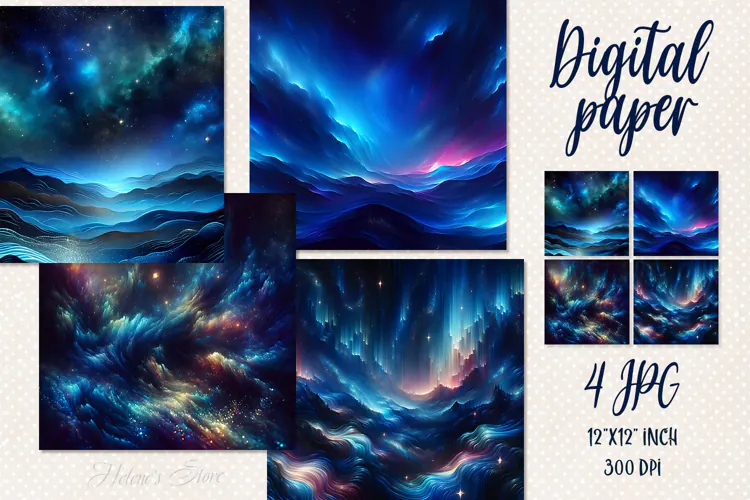 Abstract dark blue digital papers jpeg | Scrap booking