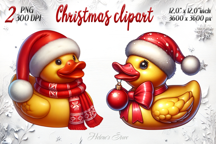 Christmas cute rubber duck clipart| Winter t shirt designs