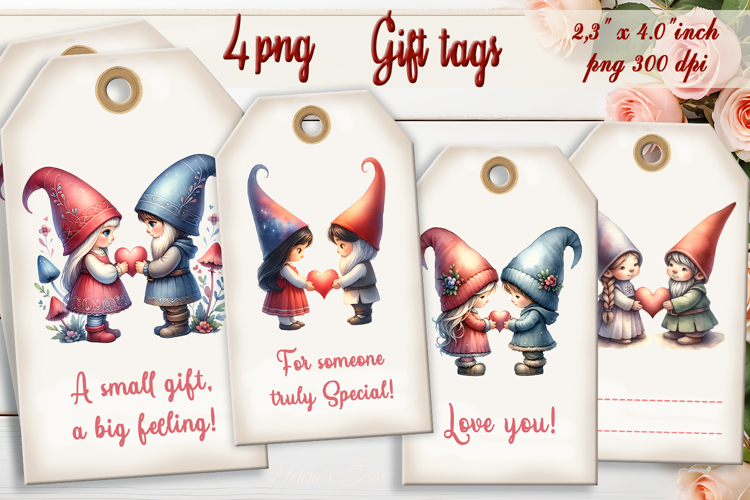 Valentines day Gift Tags| Valentine labels| Gnomes label