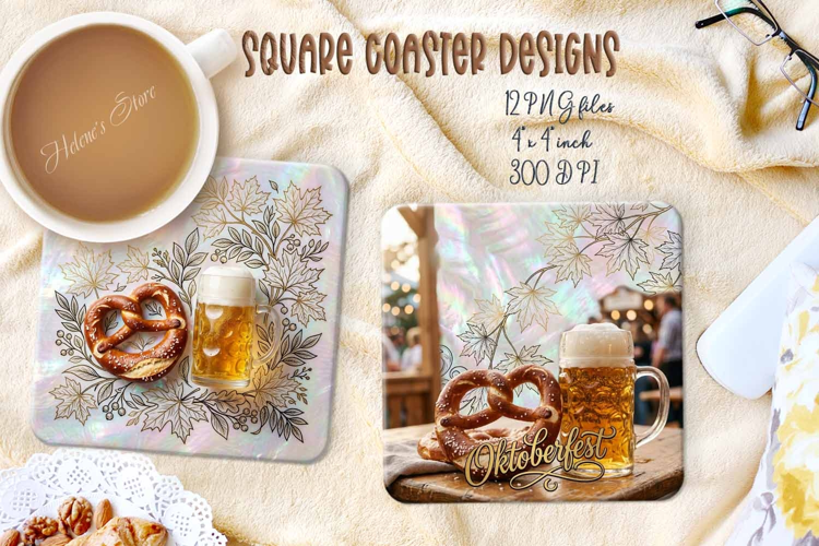 Octoberfest square coasters sublimation design png