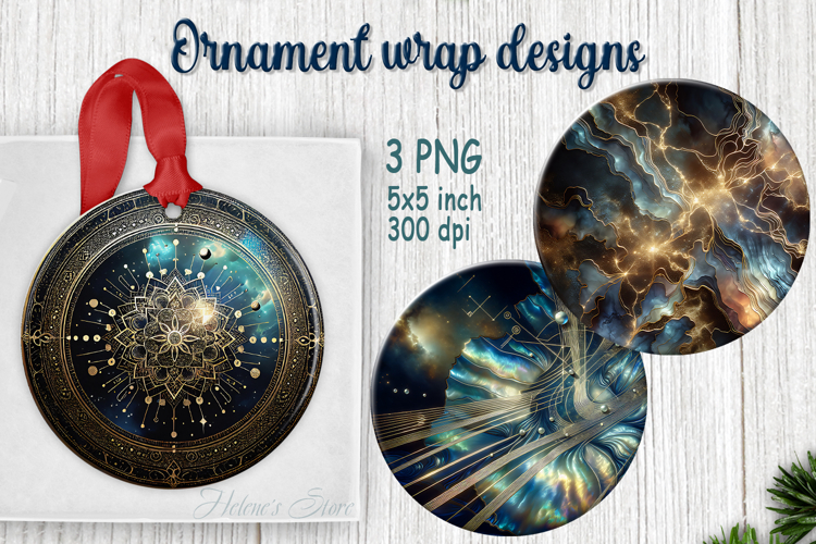 Fantasy cosmos round ornament sublimation designs PNG