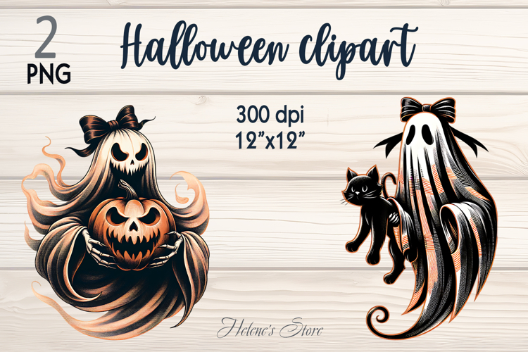 Cute Halloween ghost clipart |Retro spooky shirt designs png