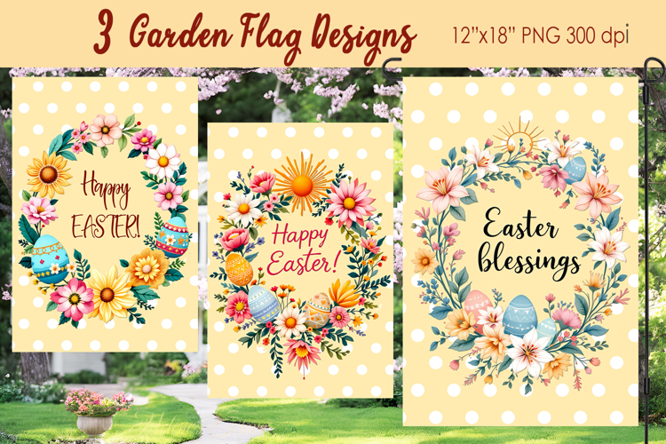 Easter Garden Flag Sublimation |Religious sublimation Easter