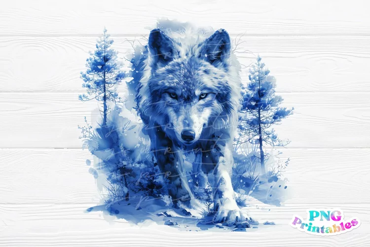 Watercolor Wolf PNG