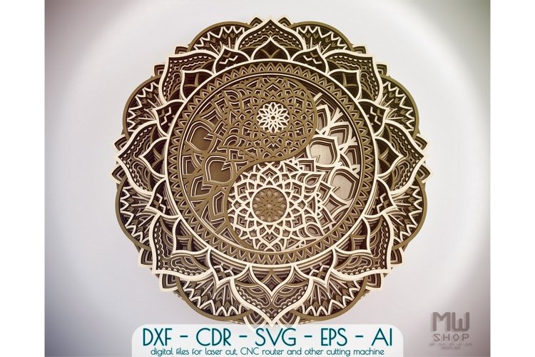 Yin Yang Mandala SVG DXF - M127