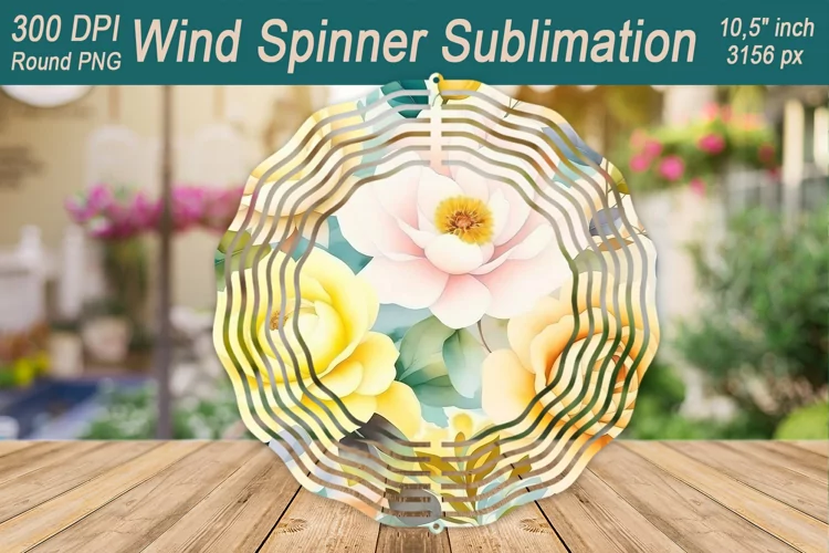 Flower Wind Spinner| Wind spinner sublimation design