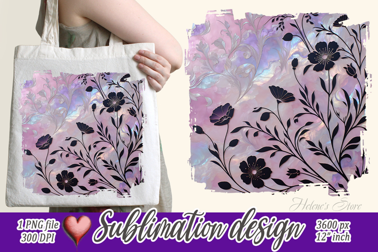 Purple floral pattern | Cute summer sublimation design png