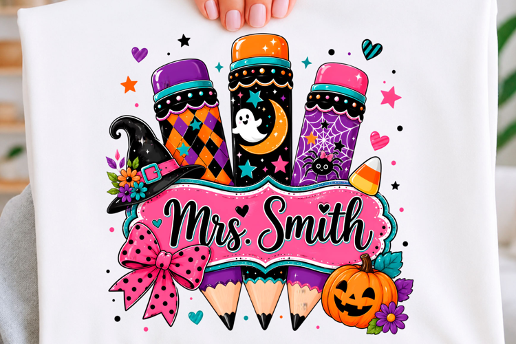 Halloween Teacher Pencil PNG