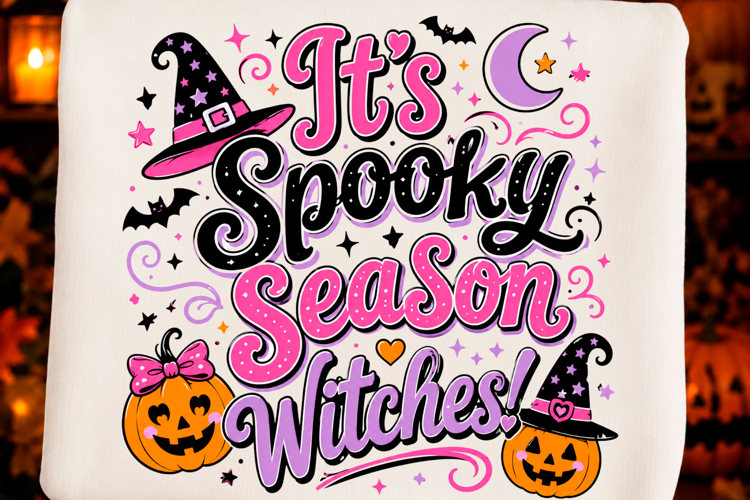 Pink Halloween Witch It’s Spooky Season