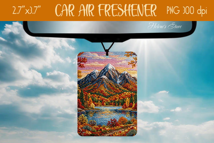 Autumn landscape air Freshener Car sublimation design png