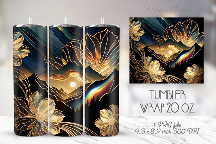 Fantasy Mountains straight skinny tumbler sublimation wrap