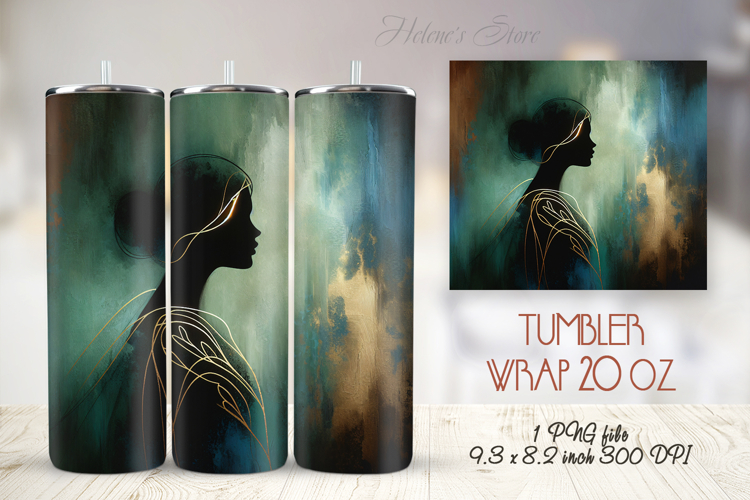 Abstract texture portraiture straight tumbler 20oz wrap png example image 1