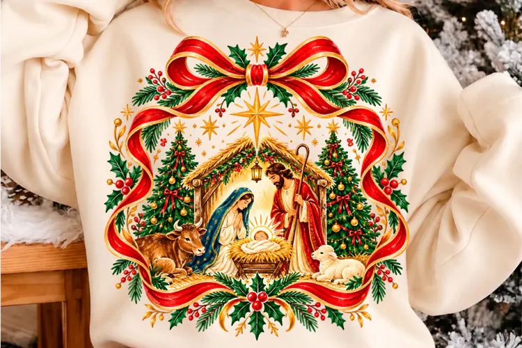 Christmas Nativity Scene Christian Sublimation PNG