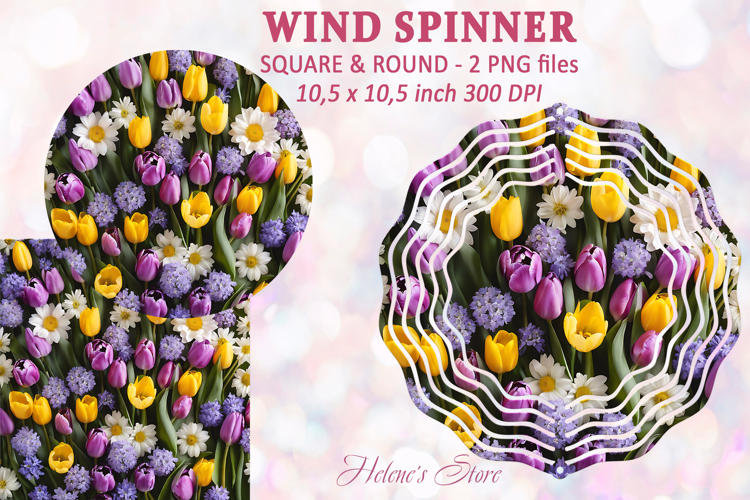 Flowers Wind spinner|Garden flowers Wind spinner sublimation