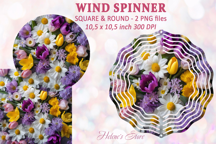 Flowers Wind spinner|Garden flowers Wind spinner sublimation