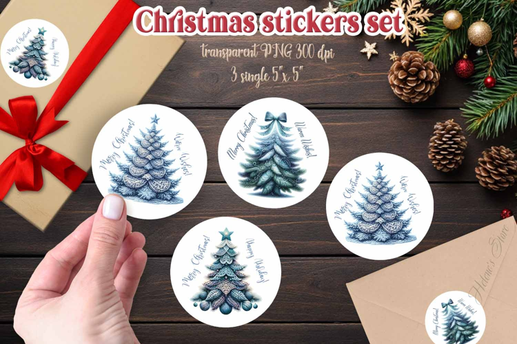 Christmas tree present gifts stickers|Merry Christmas design