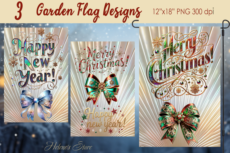 Christmas Garden Flag Sublimation design | Merry Christmas