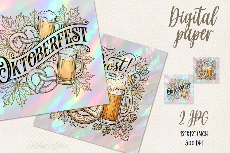 Octoberfest Beer featival digital papers jpeg |Scrap booking