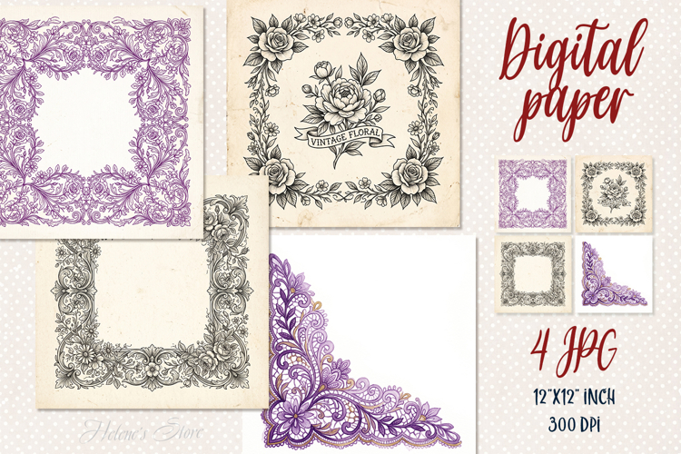 Vintage frame old digital papers jpeg |Vintage Scrap booking