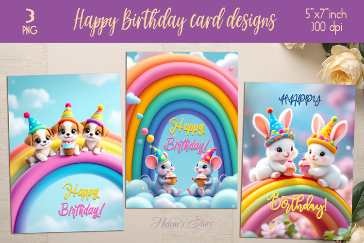 Funny animals greeting card designs | Happy Birthday cards